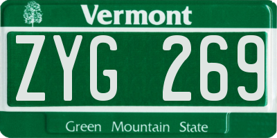 VT license plate ZYG269