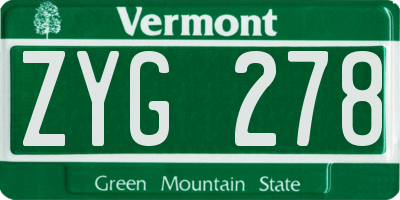 VT license plate ZYG278