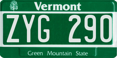VT license plate ZYG290