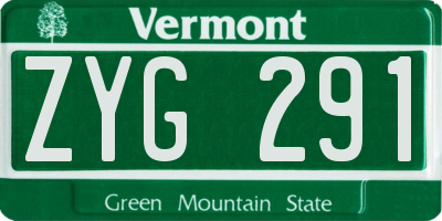 VT license plate ZYG291