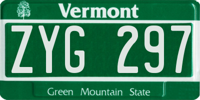 VT license plate ZYG297