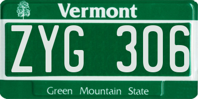 VT license plate ZYG306