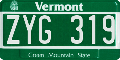 VT license plate ZYG319