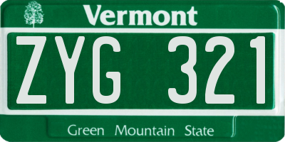 VT license plate ZYG321