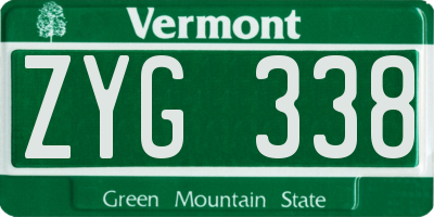VT license plate ZYG338
