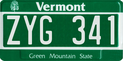 VT license plate ZYG341