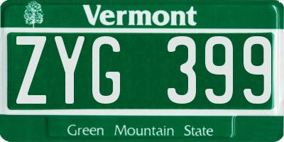 VT license plate ZYG399