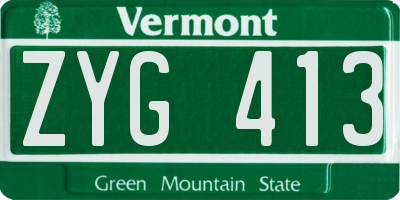 VT license plate ZYG413