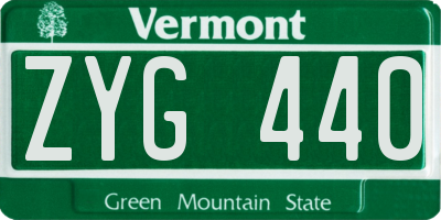 VT license plate ZYG440