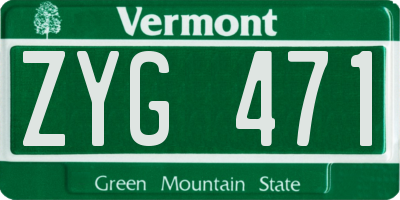 VT license plate ZYG471