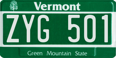 VT license plate ZYG501