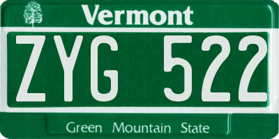 VT license plate ZYG522