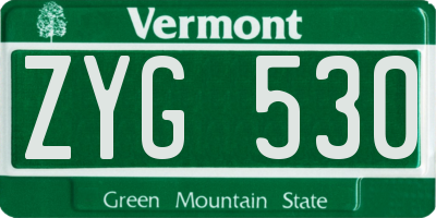 VT license plate ZYG530