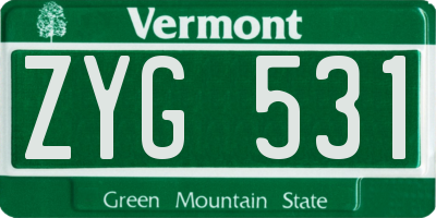 VT license plate ZYG531
