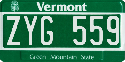 VT license plate ZYG559
