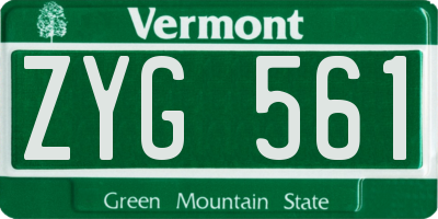 VT license plate ZYG561