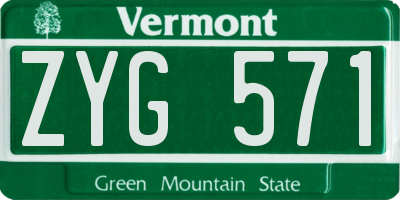 VT license plate ZYG571