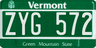 VT license plate ZYG572