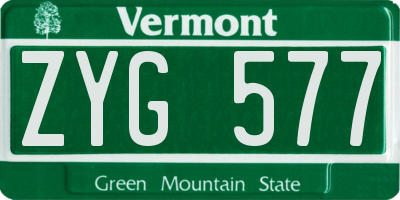 VT license plate ZYG577