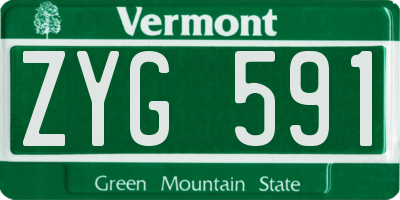 VT license plate ZYG591