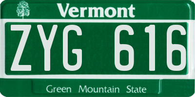 VT license plate ZYG616