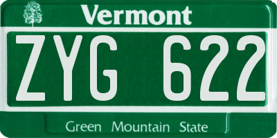 VT license plate ZYG622
