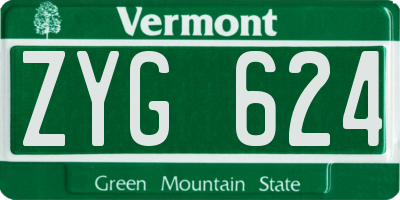 VT license plate ZYG624