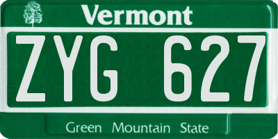 VT license plate ZYG627