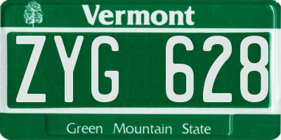 VT license plate ZYG628