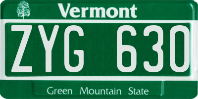 VT license plate ZYG630