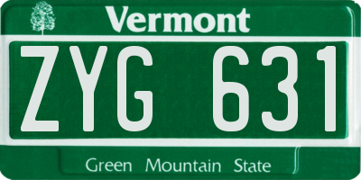 VT license plate ZYG631
