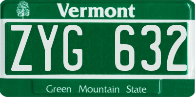 VT license plate ZYG632