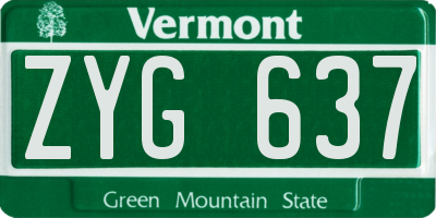 VT license plate ZYG637
