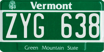 VT license plate ZYG638
