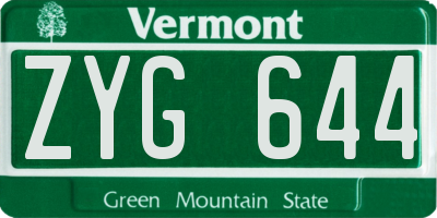 VT license plate ZYG644
