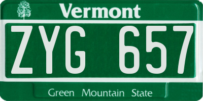 VT license plate ZYG657