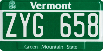 VT license plate ZYG658