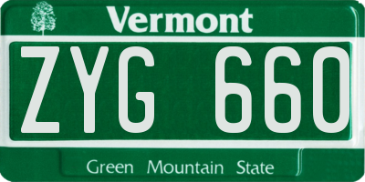 VT license plate ZYG660