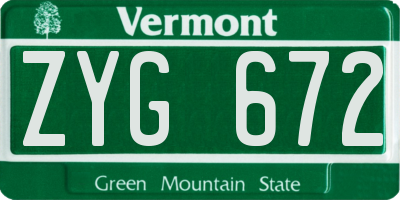 VT license plate ZYG672