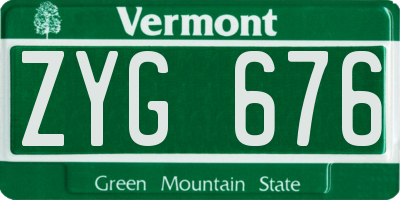 VT license plate ZYG676