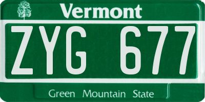 VT license plate ZYG677