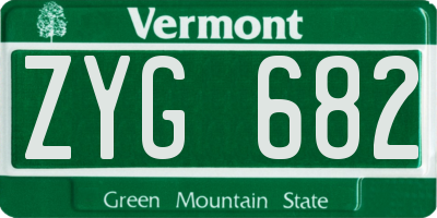 VT license plate ZYG682