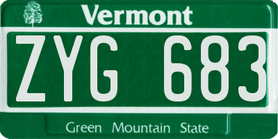 VT license plate ZYG683