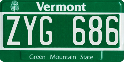 VT license plate ZYG686