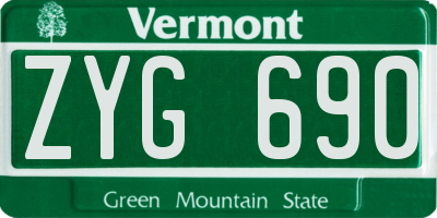 VT license plate ZYG690