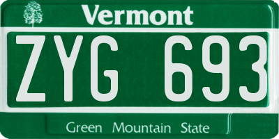 VT license plate ZYG693