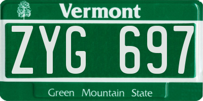 VT license plate ZYG697