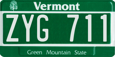 VT license plate ZYG711