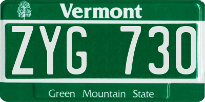 VT license plate ZYG730