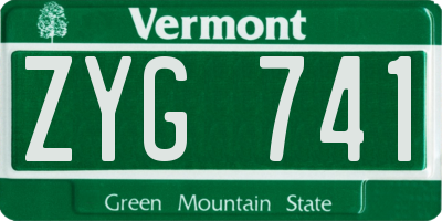 VT license plate ZYG741